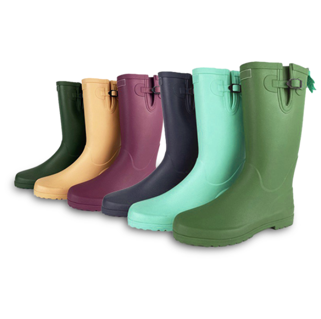 कस्टम वयस्क निविड़ अंधकार वेलिंगटन देवियों लंबी Gumboots रबड़ के जूते बारिश जूते महिलाओं के लिए थोक