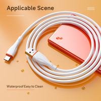 Kabel Data Pengisian Cepat Tipe-C Micro TPE Bi-Color A21T 1M 3A yang Modis untuk Ponsel Android Samsung dan Komputer, Silikon Lembut