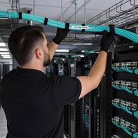 Kabel Serat Optik Multimode OM4 12 Inti untuk Dalam Ruangan dengan Jaket PVC untuk FTTH, Pusat Data, dan Kabel LAN 1m