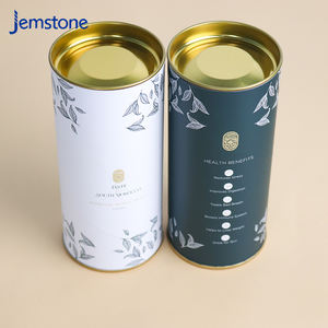 Emballage de luxe en tube de carton avec couvercle métallique de qualité alimentaire, écologique et de haute qualité, pour thé en vrac, tube en papier personnalisé - Product Image 2