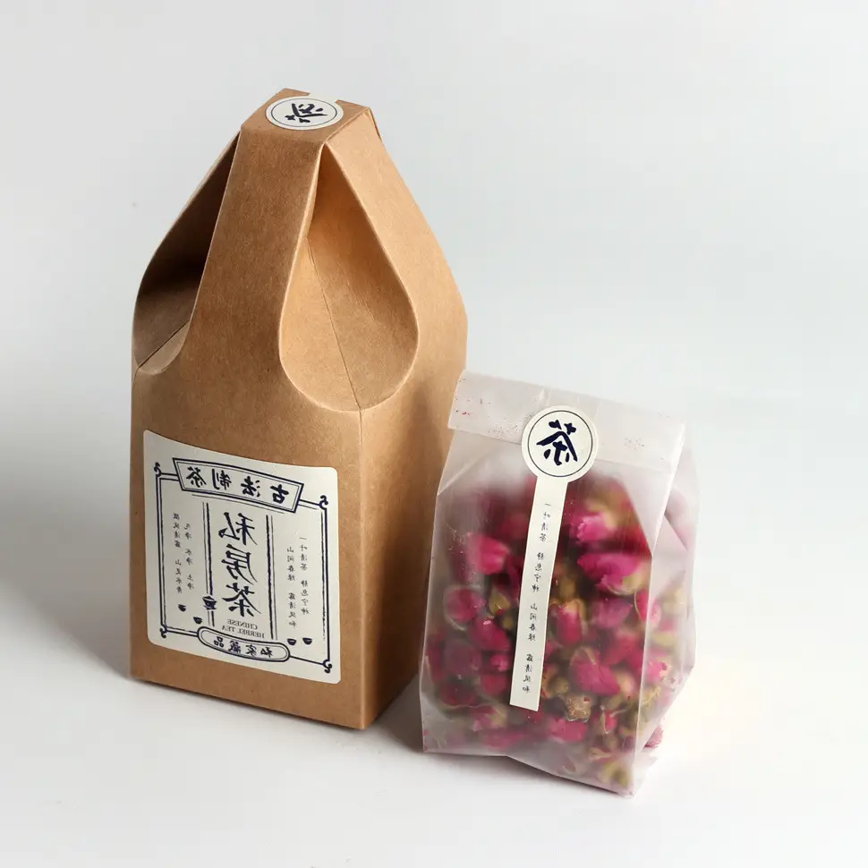 ग्रीन क्राफ्ट पेपर thickened विशेष पैकेजिंग बॉक्स चाय उपहार बॉक्स चाय उपहार बॉक्स पैकेजिंग के साथ अनुकूलन