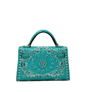 High-end luxury brand bag 5A quality lambskin embroidered gold buckle large capacity diagonal handbag