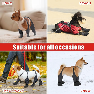 Bottes imperméables rouges pour chien avec sangles réglables pour une utilisation en extérieur toute saison - Product Image 6
