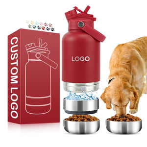 Logo personalizzato eco-friendly 32oz fiaschetta termica da viaggio campeggio in acciaio inox Pet 3 in 1 portatile doppio isolato cane bottiglia d'acqua - Product Image 1