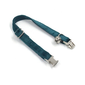 <span class=keywords><strong>Collar</strong></span> de terciopelo con cascabel para gato y perro, Gargantilla de lujo con grabado de logotipo personalizado - Product Image 5