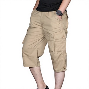 Wholesale OEM Custom <b>Men's</b> Capri Long Elastic <b>Cargo</b> <b>Shorts</b> Below Knee <b>Shorts</b> <b>3</b>/<b>4</b> Cotton <b>Cargo</b> Casual <b>Shorts</b> with Multi-Pockets - Product Image 2
