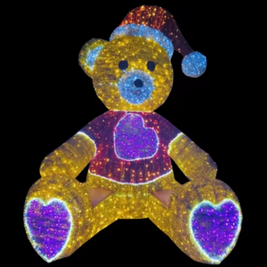 Grande décoration lumineuse de Noël en forme d'ours géant à LED pour la décoration de rue pendant les fêtes - Product Image 1