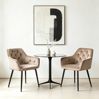 Fauteuil moderne rembourré en velours capitonné pour salon, appartement, café, hôtel