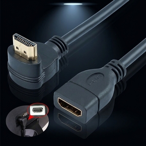 Câble d'extension <span class=keywords><strong>HDMI</strong></span> à <span class=keywords><strong>angle</strong></span> <span class=keywords><strong>droit</strong></span> mâle à femelle <span class=keywords><strong>adaptateur</strong></span> à 90 degrés haute vitesse 4K HDTV moniteur projecteur TV cordon d'extension - Product Image 1