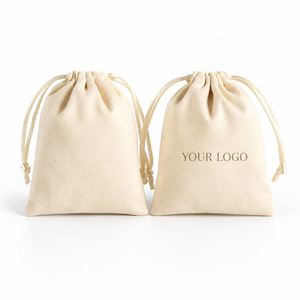 Custom Logo Soft Plush Velvet Drawstring Pouch Reusable Packaging <b>Bag</b> for Jewelry Cosmetics Electronic <b>Cable</b> Favors - Product Image 1