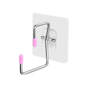 Stainless Steel Bathroom Rack Wall Mounted Corner Hook With Adhesive Suction Cups Durable No Nail Installation - Product Image 2