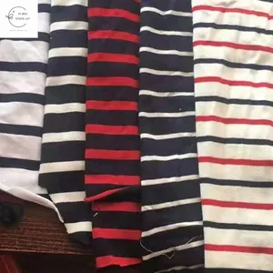 China factory A grade Cotton plain thickened yarn dyed Jersey stripe stock fabric from shaoxing