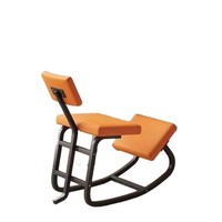 Tabouret d'ordinateur ergonomique pour le bureau à domicile, avec dossier, confortable pour les longues sessions, structure métallique, design moderne et minimaliste, pour enfants et étudiants