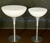 Grande table de bar LED 110 cm, mobilier de bar LED à changement de couleur pour centre commercial, atrium, concours, tables à cocktails pour événements