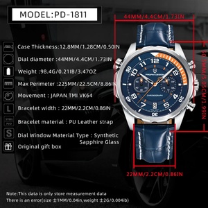 PAGANI DESIGN Nouvelle montre chronographe pour homme, verre saphir, étanche, montre-bracelet VK64, montres à quartz, montre classique en cuir, 2025 - Product Image 6