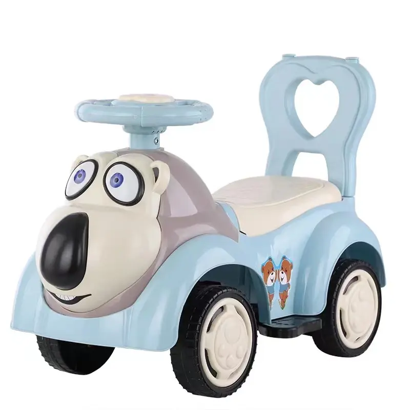 Çocuk sürgülü oyuncak arabalar dört tekerlekli klasik araba oturabilir bebek oyuncakları çocuklar erkek kız sürgülü scooter müzikli ışık
