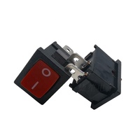 6A250V/10A125V Interrupteur à bascule 2 broches PA66 Matériau Interrupteur à bascule carré Fonction marche-arrêt Interrupteur à bascule rouge