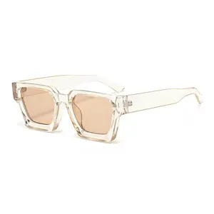 supplier wholesale price square women cheapest fashion trendy rectangle uv400 sun protection sunglasses for men