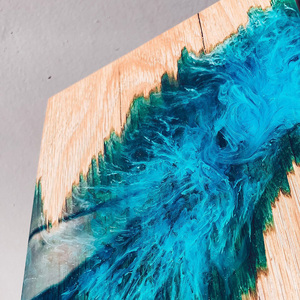 Làm bằng tay lớn hộp đồ trang sức bằng gỗ với nhựa Epoxy oceal màu xanh | hộp lưu trữ nhựa gỗ | hộp nhựa Epoxy hộp lưu niệm - Product Image 4