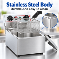 Friteuse à poulet électrique professionnelle en acier inoxydable robuste pour cuisine de restaurant, à chauffe rapide et haute température, pour la vente en gros