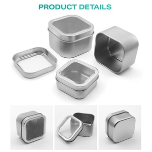 Envase de Metal Negro Personalizado con Logotipo Impreso para Velas, con Ventana Transparente, Caja Cuadrada para Frascos de 6oz y 8oz - Product Image 3