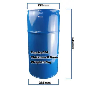 30L Steel Barrel 8 Gallon Recyclable Metal Long Oil Empty Drum Round Lid Buckets For Liquid