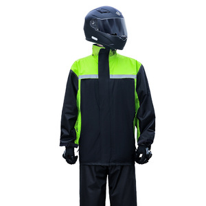 Ensemble imperméable et pantalon de <span class=keywords><strong>pluie</strong></span> pour homme en gros, pour la conduite à <span class=keywords><strong>moto</strong></span> en plein air, <span class=keywords><strong>protection</strong></span> du travail adulte, épaissi, réfléchissant sur tout le corps - Product Image 1
