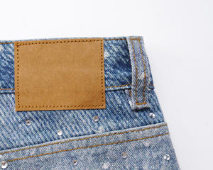 مخصص Y2K مصمم مستقيم فضفاض كامل حجر الراين طباعة الحذاء قطع المتعثرة خمر الرجال اندلعت السراويل الجينز الأسود للرجال - Product Image 6