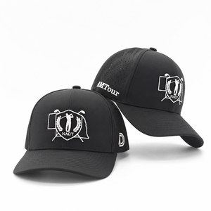 Casquette de golf six panneaux avec logo brodé en silicone, impression personnalisée, haute qualité, faible MOQ, snapback, bande anti-transpiration, évacuation de l'humidité - Product Image 1