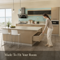 Ensemble de meubles de cuisine modulaires en bois massif sur mesure, design moderne, charnières à fermeture douce, résistant à l'humidité, laque MDF