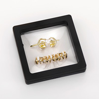 Grilles dentaires en argent plaqué or en gros, style hip-hop, serties de zircon cubique, grilles dentaires en diamant pour hommes, haut et bas
