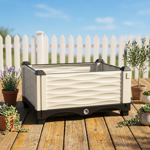 PP Plastic Elevated Raised Garden Bed <b>Planter</b> Box for <b>Vegetables</b> Flowers Herbs Outdoor Gardening with Drainage System - Product Image 1