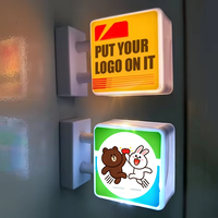 Souvenir promotionnel personnalisé DIY, pour la décoration de la maison, restaurant, café, mini boîte lumineuse LED portable, cadeau, aimant de réfrigérateur lumineux