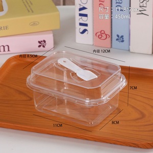 Boîtes d'emballage rectangulaires en <span class=keywords><strong>plastique</strong></span> PET jetables de qualité <span class=keywords><strong>alimentaire</strong></span> pour gâteaux à la crème aux fraises, tiramisu, desserts, bento, lavables - Product Image 2