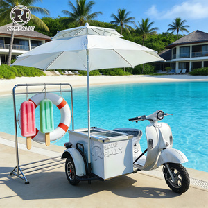 Chariot de vente ambulante électrique à <span class=keywords><strong>prix</strong></span> d'usine pour glaces et boissons froides, chariot italien à pousser pour sucettes glacées - Product Image 2