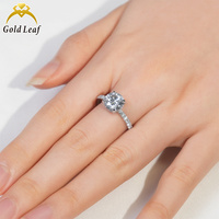 Goldleafgems 14 Ayar Beyaz Altın Yuvarlak Laboratuvarda Yetiştirilmiş Elmas Nişan Yüzüğü IGI Sertifikalı HPHT CVD DEF Özel Tasarım Düğün Yüzüğü