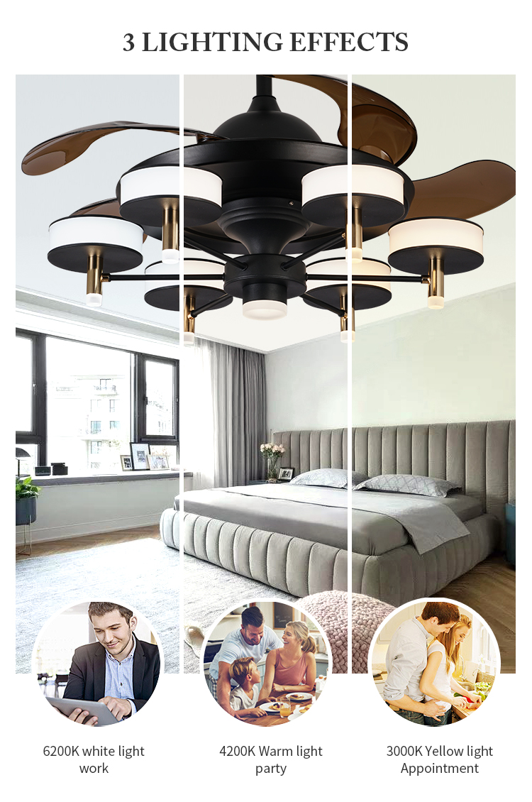 Breezelux  dining room ceiling fan lamp invisible fan lamp modern simple household LED ceiling lamp