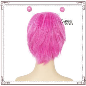 Perruque de <span class=keywords><strong>cosplay</strong></span> d'anime <span class=keywords><strong>Shinobu</strong></span> Saiki, modèle Disaster, cheveux courts rose transparent, livraison rapide, fabrication mécanique, densité 120% - Product Image 4