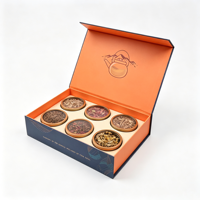 Boîte d'emballage rigide en carton personnalisée de luxe à double tiroir pour thé, café et grains, de qualité alimentaire, avec impression en relief