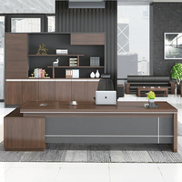 Bureau d'angle de direction en mélamine modulaire de luxe moderne Table de patron en forme de L de qualité Panneau de bois Appartements de bureau Ecoles Villa