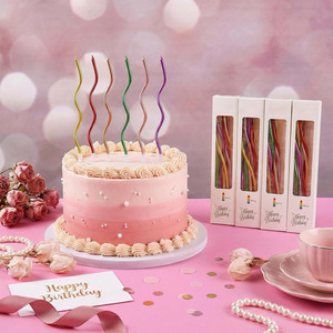 New 6pcs/<b>box</b> Colorful Creative Birthday <b>Cake</b> Candle Party Curve Thread Birthday Spiral Candles for Birthday Party Decoration - Product Image 1
