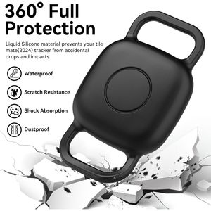 ที่ใส่ปลอกคอสุนัขกันน้ำสำหรับ Life360 Tile Mate Tracker 2 ชิ้น ฝาครอบซิลิโคนทนทาน ป้องกันการสูญหาย สีดำ ดีไซน์เรียบง่าย - Product Image 2