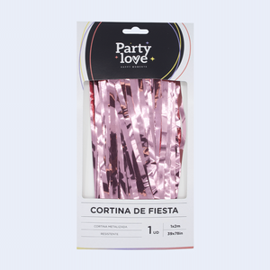 Tenda Rosa 1x2m con Frange in Lamina Glitterata per Decorazioni Torte, Ringraziamento, Ritorno a Scuola, San Valentino, Ramadan, Metallizzato - Product Image 1