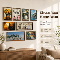 Cadre photo Art Déco en bois clair fait main, mobile, en bois massif, lignes épurées, pour table ou mur, décoration intérieure