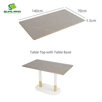 Table de jardin en pierre frittée 120*70cm, surface lisse et imperméable, idéale pour restaurant, villa, hôtel - Vente chaude