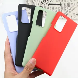 hot sale colorful anti slip oil texture flip cellphone cover shockproof pc phone case for samsung galaxy z fold 2 4G 5G
