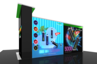 Vente flash : Stand d'exposition modulaire portable en aluminium personnalisé avec éclairage LED, livraison express pour les expositions