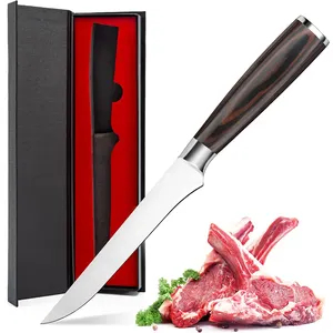 Couteau à filet à désosser en acier inoxydable à haute teneur en carbone 6 pouces couteau de coupe d'os japonais professionnel pour la viande et la volaille