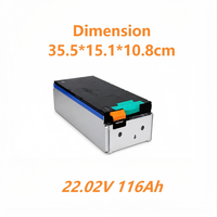 Module de batterie électrique rectangulaire commercial MSCE 148N58-2P6S 22,02 V 116 Ah le plus courant pour applications marines