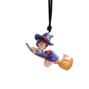 Bonito palo de <span class=keywords><strong>escoba</strong></span> voladora, colgante decorativo de carbono de <span class=keywords><strong>bruja</strong></span>, accesorio colgante Interior para Kits de Interior de coche para mujer - Product Image 5